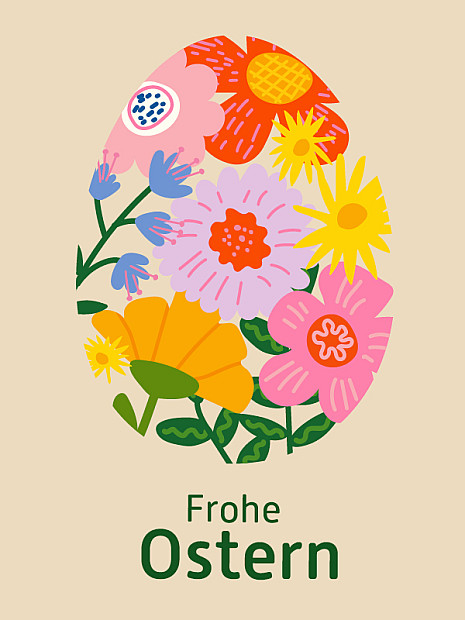 Oster-Gutscheinmotiv mit modernem Osterdesign.